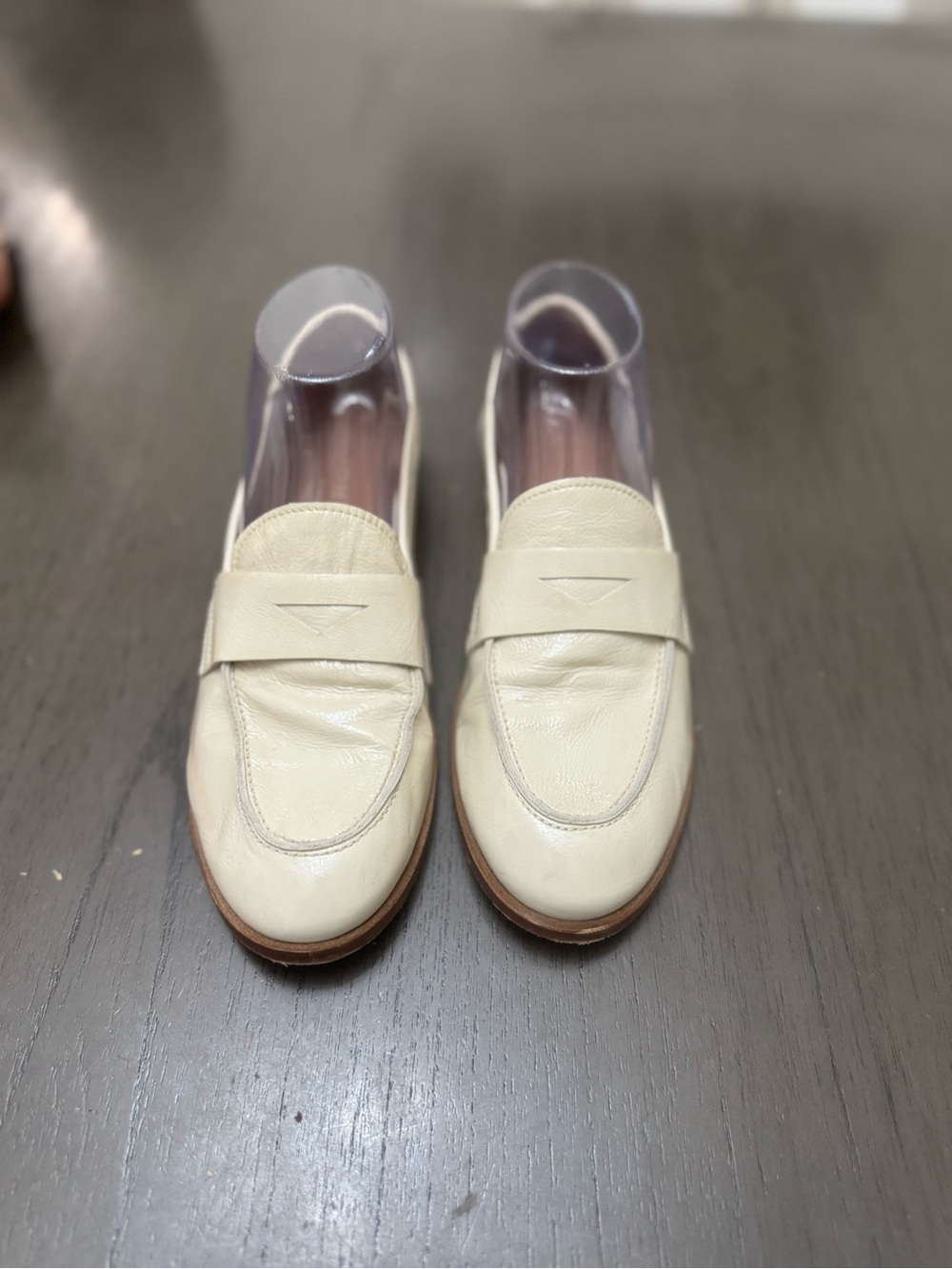 Jonak Paris Women's Cream Leather Slip-On Loafers size EU 37 US6